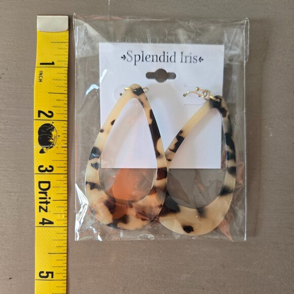 Splendid Iris Tortoise Shell Drop Earrings NEW - Picture 3 of 3